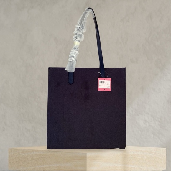 KATE SPADE NWT KITT LARGE NORTH SOUTH TOTE HANDBAG BLAZER BLUE CAT EMBELLISHED - Picture 4 of 7
